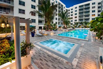 Hot tub and swimming pool